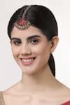 Buy_Bijoux By Priya Chandna_Red Crystal Chandelier Embellished Maangtikka _at_Aza_Fashions