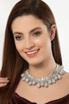 Buy_Bijoux By Priya Chandna_Silver Plated Crystals Radiance Embellished Choker _at_Aza_Fashions