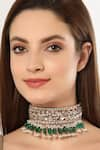 Buy_Bijoux By Priya Chandna_Green Crystal Embellished Choker _at_Aza_Fashions