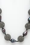 Buy_Bijoux By Priya Chandna_Black Baroque Pearl Embellished Necklace _Online_at_Aza_Fashions