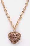 Buy_Bijoux By Priya Chandna_Rose Gold Crystal Hearts Desire Shaped Pendant Necklace _Online_at_Aza_Fashions