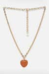 Shop_Bijoux By Priya Chandna_Orange Crystal Studded Pendant Necklace _at_Aza_Fashions