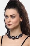 Buy_Bijoux By Priya Chandna_Purple Crystal And Bead Embellished Choker _at_Aza_Fashions