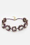 Shop_Bijoux By Priya Chandna_Purple Crystal Celestial Sparkle Bead Studded Choker _at_Aza_Fashions