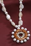 Bijoux By Priya Chandna_White Pearl Embellished Pendant Necklace _Online_at_Aza_Fashions