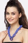 Buy_Bijoux By Priya Chandna_Blue Crystal Embellished Link Necklace _at_Aza_Fashions