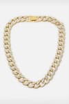 Shop_Bijoux By Priya Chandna_Gold Plated Crystal Cuban Embellished Link Chain _at_Aza_Fashions