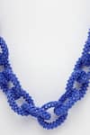 Buy_Bijoux By Priya Chandna_Blue Bead Embellished Link Necklace _Online_at_Aza_Fashions