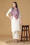 Buy_SHINGORA_Fuchsia Printed Floral Blossom Bicolour Stole-Set of 2 _at_Aza_Fashions