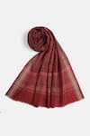 Buy_SHINGORA_Maroon Woven Stripe Bicolour Shawl-Set of 2 _Online