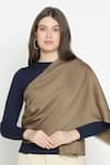 SHINGORA_Brown Woven Solid Bicolour Shawl-Set of 2 _Online_at_Aza_Fashions