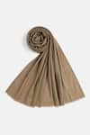 Shop_SHINGORA_Brown Woven Solid Bicolour Shawl-Set of 2 _Online_at_Aza_Fashions