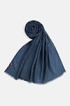 Shop_SHINGORA_Blue Woven Wool Solid Bicolour Shawl-Set of 2 _Online_at_Aza_Fashions