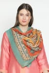 SHINGORA_Peach Printed Mandala Bicolour Stole-Set of 2 _Online_at_Aza_Fashions