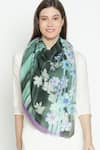 Shop_SHINGORA_Black Printed Stripe Floral Bicolour Stole-Set of 2 