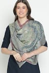 SHINGORA_Black Printed Jungle Bicolour Stole-Set of 2 _Online_at_Aza_Fashions