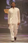 Rahul Singh_Ivory Chanderi Silk Plain Bundi And Kurta Set _at_Aza_Fashions