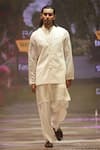 Buy_Rahul Singh_Ivory Chanderi Silk Plain Bundi And Kurta Set 