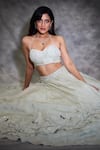 Jade By Ashima_Green Lehenga And Blouse Opara Embroidery Pearl Austin Layered Draped Set 