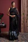 Buy_Akutee_Black Handwoven Tissue Nayantara Pattern Saree With Unstitched Blouse Piece _at_Aza_Fashions