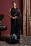 Akutee_Black Handwoven Tissue Nayantara Pattern Saree With Unstitched Blouse Piece _Online_at_Aza_Fashions