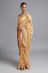 Akutee_Gold Handwoven Banarasi Tissue Suhasini Saree With Unstitched Blouse Piece _Online_at_Aza_Fashions