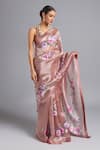 Buy_Akutee_Pink Pure Tissue Embroidery Urmila Sequin Saree With Unstitched Blouse Piece _at_Aza_Fashions