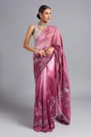 Buy_Akutee_Pink Pure Silk Chanderi Lalita Ombre Saree With Unstitched Blouse Piece _at_Aza_Fashions