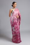 Akutee_Pink Pure Silk Chanderi Lalita Ombre Saree With Unstitched Blouse Piece _Online_at_Aza_Fashions