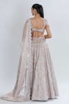 Shop_ORU PRET_Pink Shimmer Crepe Hand Embroidered Sequin Sweetheart Lehenga Blouse Set _at_Aza_Fashions