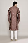 Shop_Arihant Rai Sinha_Brown Chanderi Jacquard Woven Diamond Butti Pattern Kurta _at_Aza_Fashions