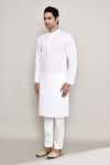 Buy_Arihant Rai Sinha_White Cotton Embroidery Geometric Straight Kurta _Online_at_Aza_Fashions
