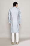 Shop_Arihant Rai Sinha_Blue Chanderi Jacquard Woven Blossom Crest Kurta _at_Aza_Fashions