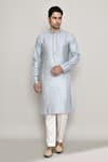 Buy_Arihant Rai Sinha_Blue Chanderi Jacquard Woven Blossom Crest Kurta 