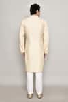 Shop_Arihant Rai Sinha_Off White Brocade Embroidery Vintage Crest Banaras Dobby Kurta _at_Aza_Fashions