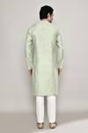 Shop_Arihant Rai Sinha_Green Chanderi Lace Flora Vine Woven Kurta _at_Aza_Fashions