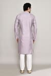 Shop_Arihant Rai Sinha_Purple Chanderi, Jacquard Lace Ditsy Crest Woven Kurta _at_Aza_Fashions