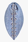 Shop_Moyolu_Blue Embroidery Floral Beads Headband _at_Aza_Fashions