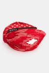 Buy_Moyolu_Red Embroidery Ikat Pattern Headband _at_Aza_Fashions