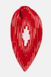 Shop_Moyolu_Red Embroidery Ikat Pattern Headband _at_Aza_Fashions