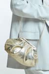 Boxwish By Bhumika_Gold Textured Vintage Cloud Clutch Bag _Online_at_Aza_Fashions