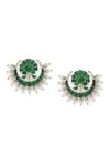 Curio Cottage_Green Stone Gypsy Chandbali Earrings _Online_at_Aza_Fashions