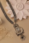 Shop_Curio Cottage_Silver Plated Pearl The Gypsy Sacred Moon Necklace _at_Aza_Fashions