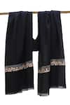 Buy_Pashma_Black Floral Silk Cashmere Embroidered Scarf _Online_at_Aza_Fashions