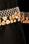 Pashma_Black Floral Silk Cashmere Embroidered Scarf _at_Aza_Fashions