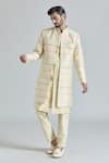 Buy_Aryavir Malhotra_Cream Pure Silk Embroidery Florin Jaal Long Jacket And Kurta Set 