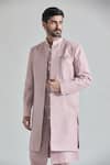 Buy_Arihant Rai Sinha_Pink Pure Silk Embroidery Phool Sherwani Jacket And Pant Set 