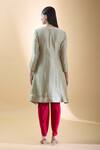Shop_Samyukta Singhania_Green , Cotton, Organza, Crepe Mirrors, Embroidered Kurta Dhoti Set _at_Aza_Fashions
