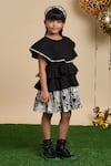 Shop_LIL DRAMA_Black Plain Poplin Print Leopard Tiered Ruffle Dress With Hairband _Online_at_Aza_Fashions