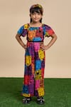 Buy_LIL DRAMA_Multi Color Printed Poplin Leopard Gaze Jumpsuit With Hairband _at_Aza_Fashions